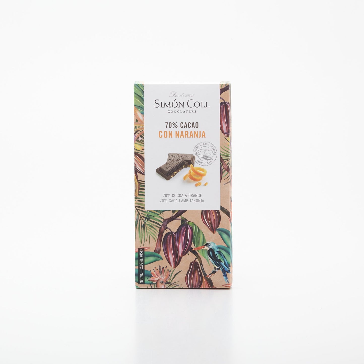 70% čokoláda s lyofiliz. pomarančom 85g.