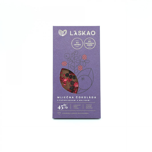 Mliečna čokoláda s čučoriedkami 75g.