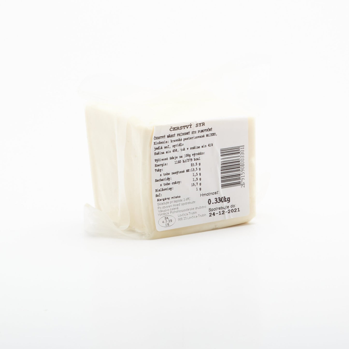 Syr čerstvý mäkky plnotučný. 100g